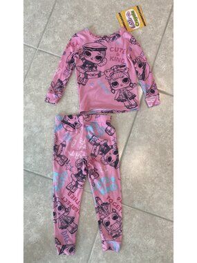 LOL Surprise Loves Crayola 2pc Pajama Set Girls 4 Pink Long Sleeve Top Pants NEW